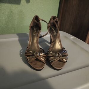 Ralph Lauren Brown Strappy Heels